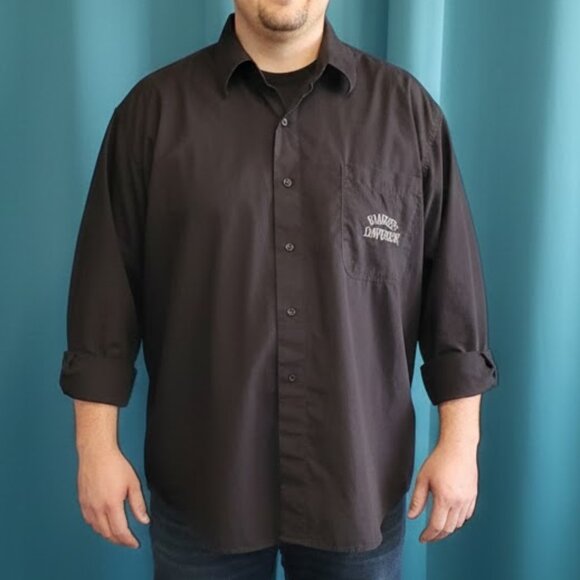 Harley-Davidson Other - Charcoal Harley-Davidson button up long sleeve 100% Cotton Shirt 3XL